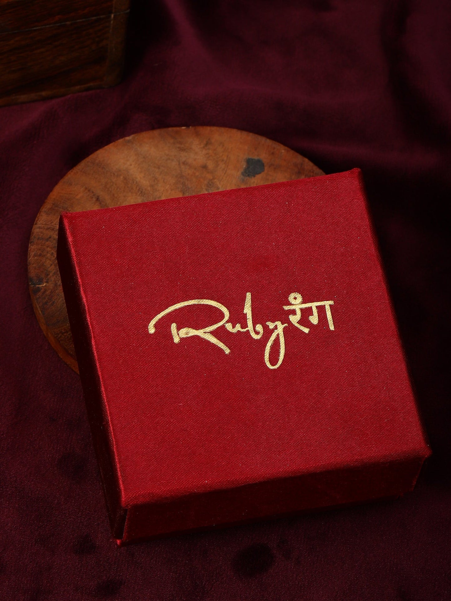 Handcrafted Patchi Kundan Necklace with Studs - Ruby Raang - Swadesiicart