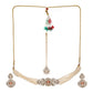 Stone and Mossainite Kundan in Pearls with Matching Earrings and Maang Tikka - Ruby Raang - Swadesiicart