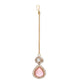 Multi Stone and Mossainite Kundan Choker with Matching Earrings and Maang Tikka - Ruby Raang - Swadesiicart