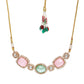 Multi Stone and Mossainite Kundan Choker with Matching Earrings and Maang Tikka - Ruby Raang - Swadesiicart