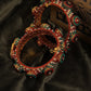 Rajwada Red - Green Hues Handcrafted Heavy Bangles (set of 2) - Ruby Raang - Swadesiicart