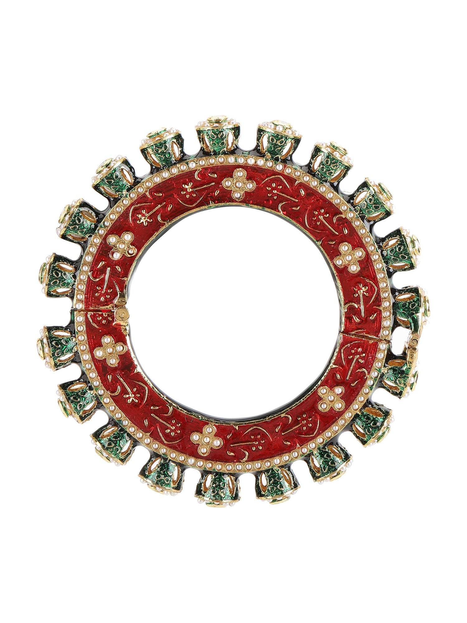 Meenakari Handcrafted Heavy Bangles (set of 2) - Ruby Raang - Swadesiicart