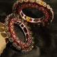 Red Meenakari Handcrafted Heavy Bangles (set of 2) - Ruby Raang - Swadesiicart