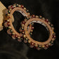 Pearl Meenakari Handcrafted Heavy Bangles (set of 2) - Ruby Raang - Swadesiicart