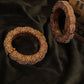 Golden Pearl Handcrafted Heavy Bangles (set of 2) - Ruby Raang - Swadesiicart