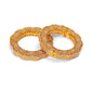 Golden Pearl Handcrafted Heavy Bangles (set of 2) - Ruby Raang - Swadesiicart