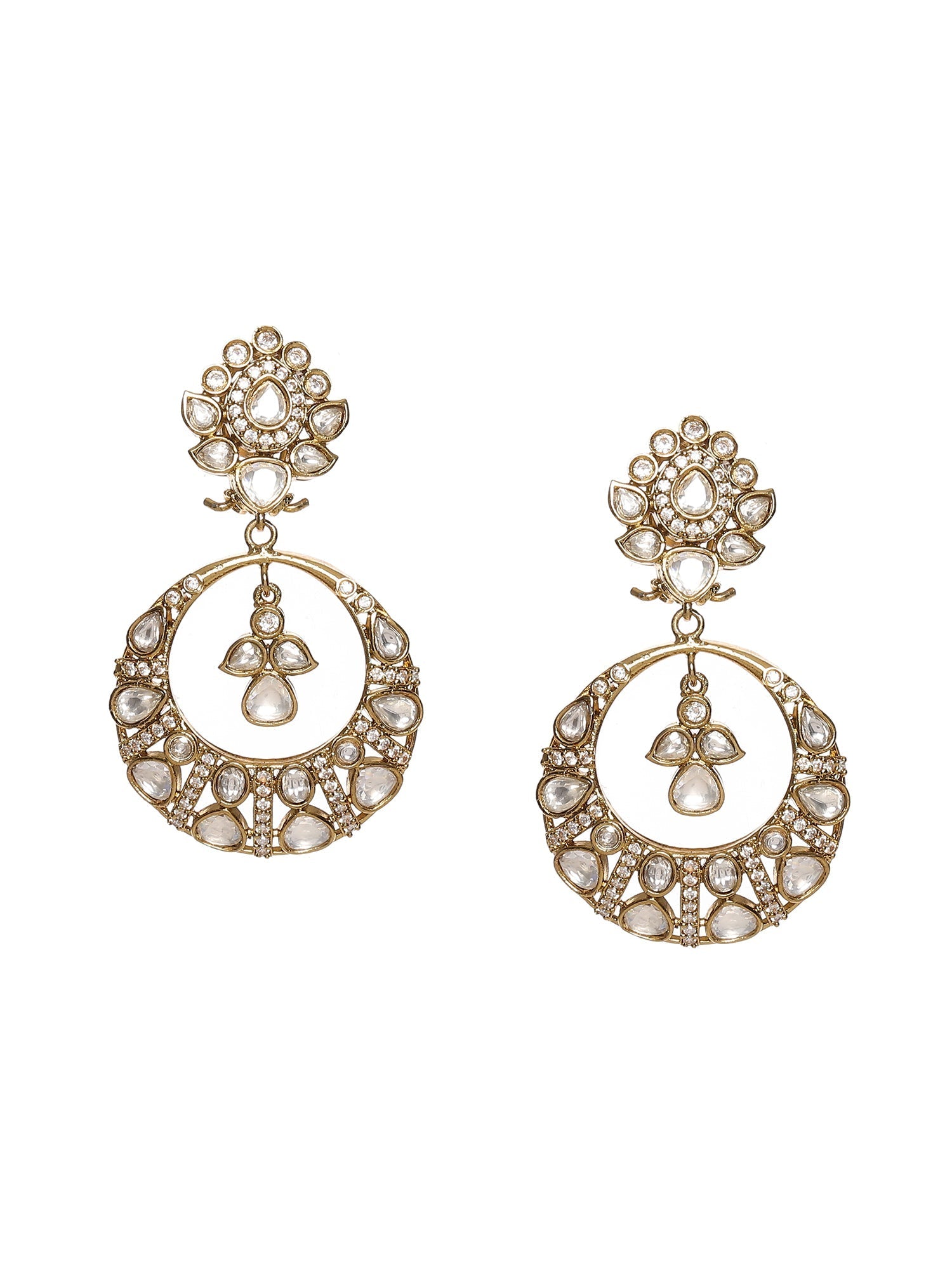 Chand Kundan Earrings - Ruby Raang | Swadesiicart