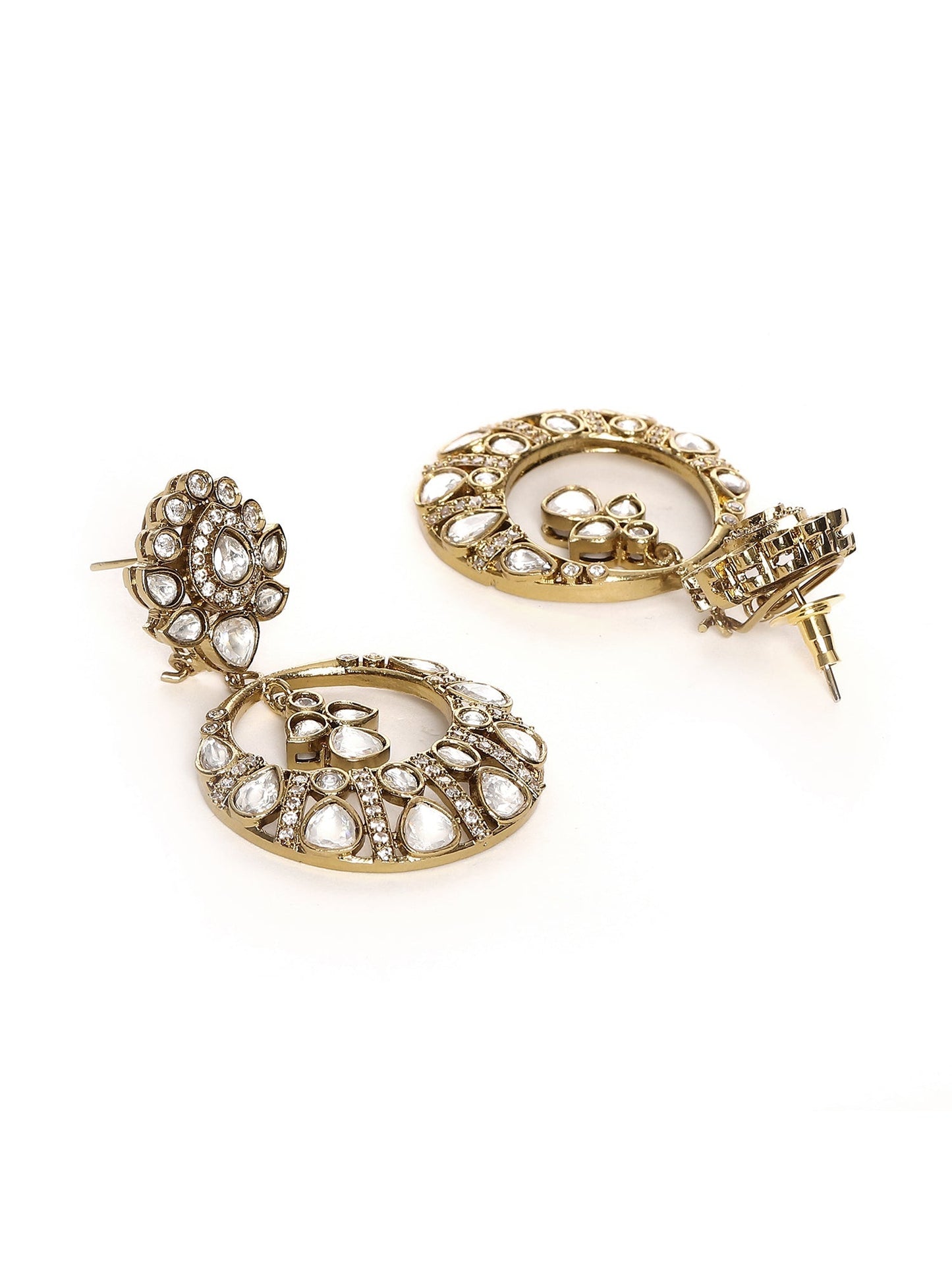 Chand Kundan Earrings - Ruby Raang | Swadesiicart