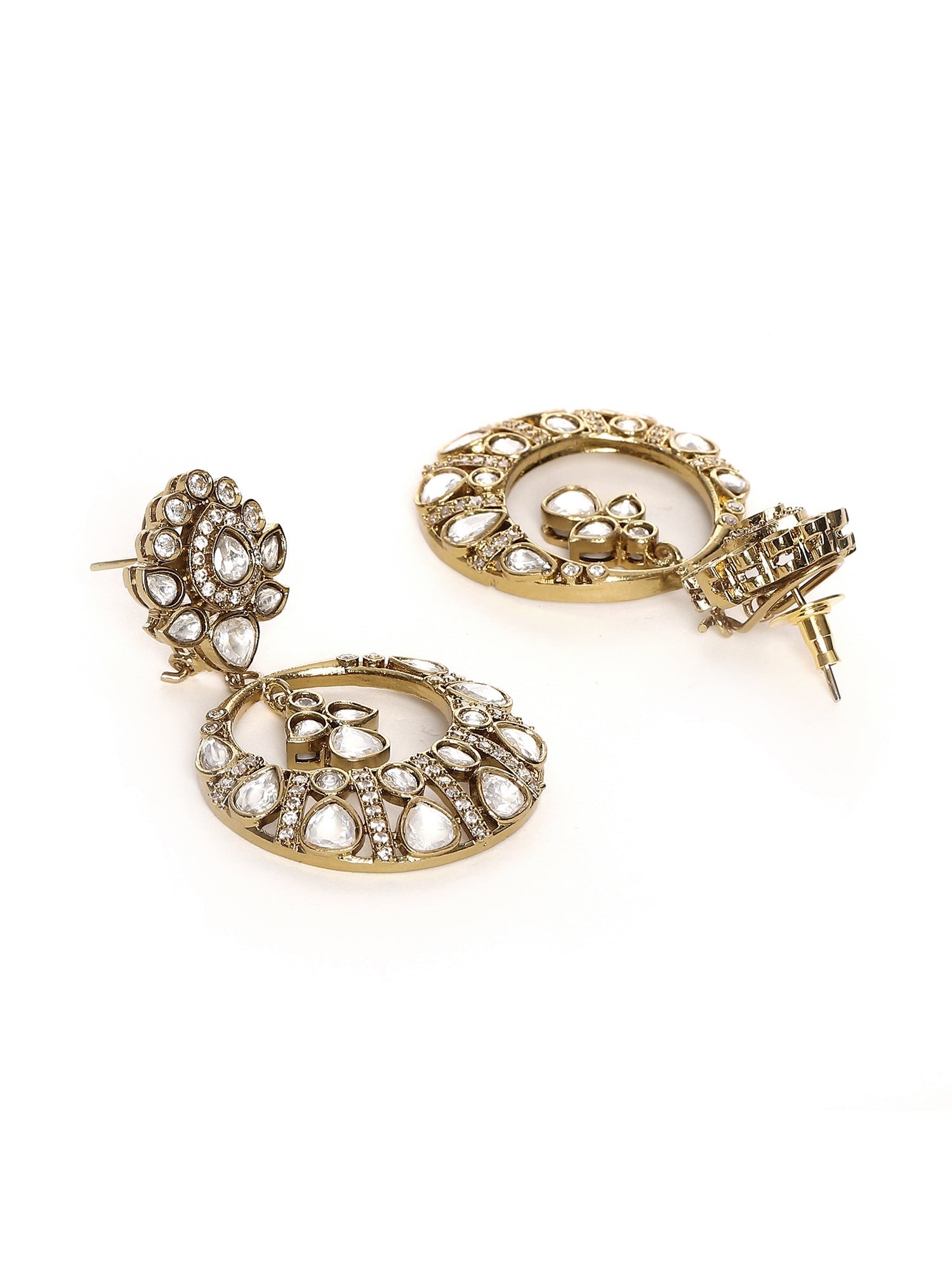 Chand Kundan Earrings - Ruby Raang | Swadesiicart