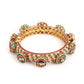 Rajwada Red - Green Hues Handcrafted Heavy Bangle - Ruby Raang - Swadesiicart