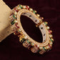 Pearl Meenakari Handcrafted Heavy Bangle - Ruby Raang - Swadesiicart