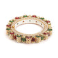 Pearl Meenakari Handcrafted Heavy Bangle - Ruby Raang - Swadesiicart