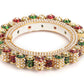 Pearl Meenakari Handcrafted Heavy Bangle - Ruby Raang - Swadesiicart