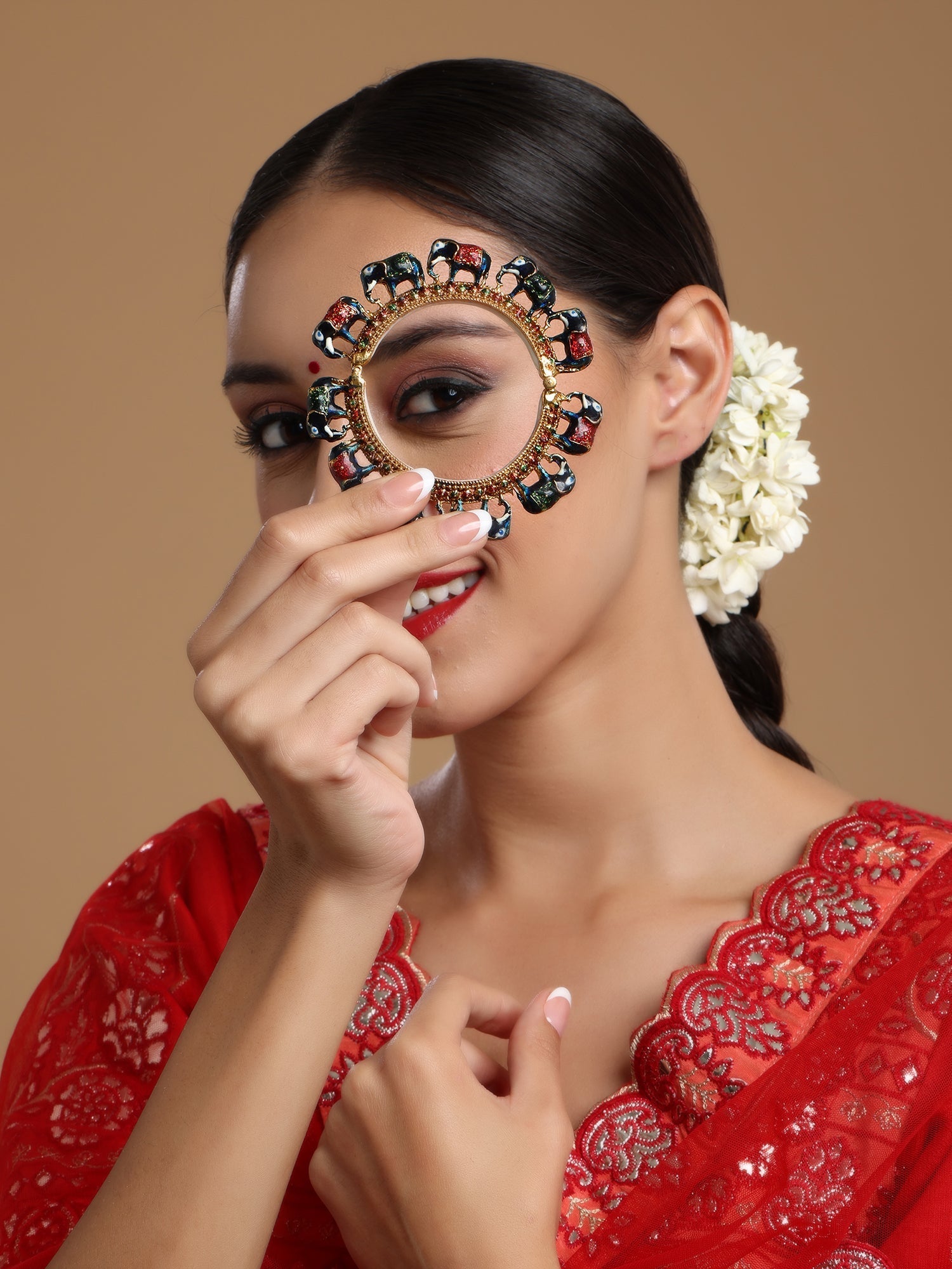 Elephant Blue Meenakari Handcrafted Heavy Bangle - Ruby Raang - Swadesiicart