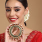 Oversized Pearl Meenakari Handcrafted Heavy Bangle - Ruby Raang - Swadesiicart