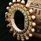 Oversized Pearl Meenakari Handcrafted Heavy Bangle - Ruby Raang - Swadesiicart