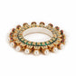 Oversized Pearl Meenakari Handcrafted Heavy Bangle - Ruby Raang - Swadesiicart