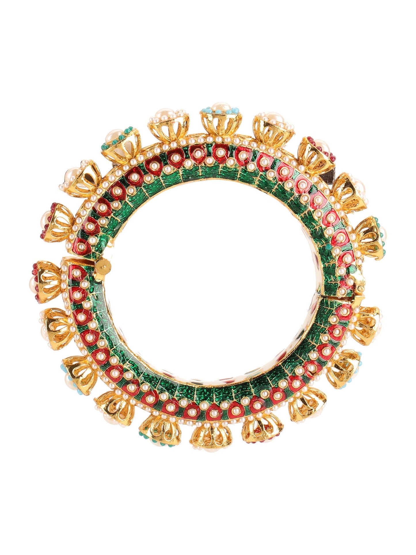 Multi Meenakari Handcrafted Heavy Bangle - Ruby Raang - Swadesiicart