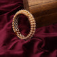 Handcrafted Pearl Heavy Bangle - Ruby Raang - Swadesiicart