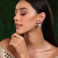 Three Stone Blue Meenakari Kundan Earrings - Ruby Raang - Swadesiicart