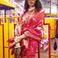 Beautiful Hot Pink Handloom Weaving Silk Saree - Emponline | Swadesiicart