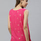 Ahalyaa Women Pink & Golden Printed Top | Swadesiicart