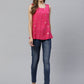 Ahalyaa Women Pink & Golden Printed Top | Swadesiicart
