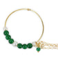 Gold-Polished White Green Stone-Studded Pearl Beaded Nosepin - Ruby Raang | Swadesiicart