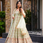 Prazu Fashion Light Lime Green Georgette Thread Sequin Anarkali Suit - Swadesiicart