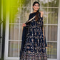 Prazu Fashion Blue Georgette Thread Sequin Anarkali Suit - Swadesiicart