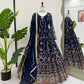 Prazu Fashion Blue Georgette Thread Sequin Anarkali Suit - Swadesiicart