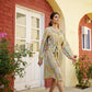 Vaasva Women Green Muslin Floral Printed Knee Length Dress | Swadesiicart