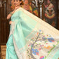 Very Much Indian Handloom Pure Silk Muniya Border Paithani - Electric Blue | Swadesiicart