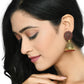 Mominos Fashion Joharkamal Kundan work Jhumka with Maroon Beads - Swadesiicart