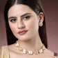 NVR Women's Gold-Polished Mother of Pearl Handcrafted Jewellery Set - Swadesiicart
