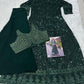 Aarshi Fashions Bottle Green Heavy Georgette Full Stitched Indowestern Crop Top, palazzo & Shrug Set