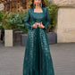 Aarshi Fashions Teal Green Heavy Georgette Full Stitched Indowestern Crop Top, palazzo & Shrug Set