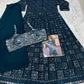 Aarshi Fashions Teal Green Heavy Georgette Full Stitched Indowestern Crop Top, palazzo & Shrug Set