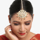 Gold Toned White Kundan Maang Tikka - Ruby Raang | Swadesiicart
