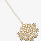 Gold Toned White Kundan Maang Tikka - Ruby Raang | Swadesiicart