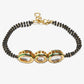 Women's Gold-Polished Black Beaded Kundan Mangalsutra Bracelet - Ruby Raang - Swadesiicart