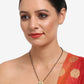 Gold-Polished Black Beaded White Kundan Studded Mangalsutra - Ruby Raang | Swadesiicart