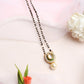 Gold-Polished Black Beaded White Kundan Studded Mangalsutra - Ruby Raang | Swadesiicart