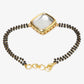 Black Kundan Mangalsutra Bracelet - Ruby Raang - Swadesiicart