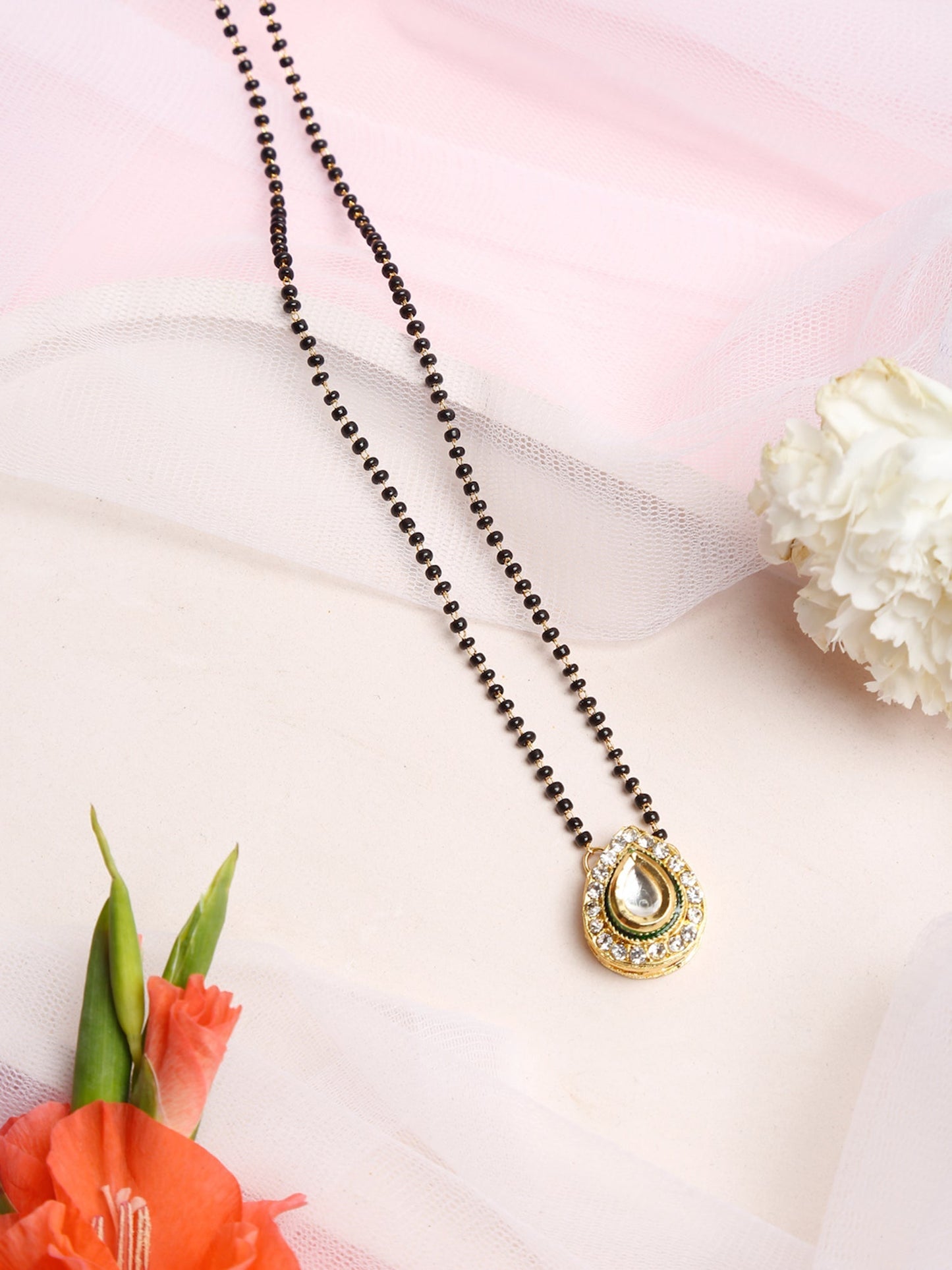 Black Gold Kundan Mangalsutra - Ruby Raang | Swadesiicart
