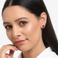 Maroon Gold-Toned Oval Studs Earrings - Ruby Raang - Swadesiicart