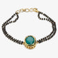 Black Gold-Polished Kundan Mangalsutra Bracelet - Ruby Raang - Swadesiicart