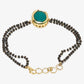 Black Gold-Polished Kundan Mangalsutra Bracelet - Ruby Raang - Swadesiicart