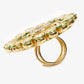 Women's Gold-Polished White Red Kundan-Studded Handcrafted Finger Ring - Ruby Raang | Swadesiicart