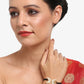 Black Gold-Toned Kundan Bracelet Mangalsutra - Ruby Raang